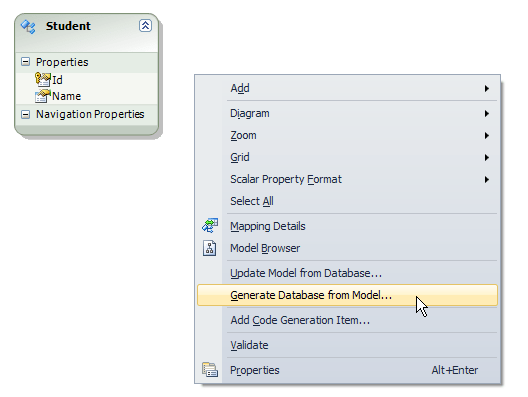 Entity Framework Model first