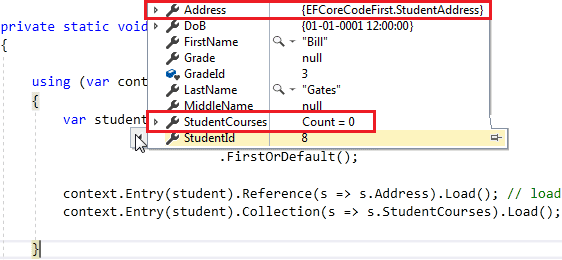 Explicit Loading Related Entities In Ef 6 And Ef Core