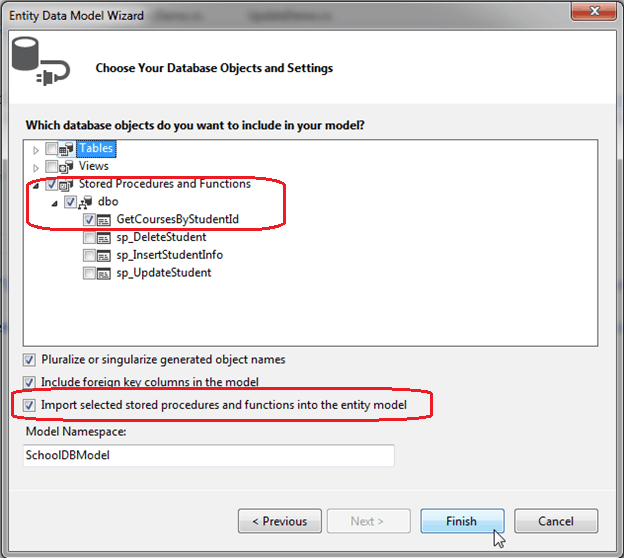 Entity Framework stored procedure