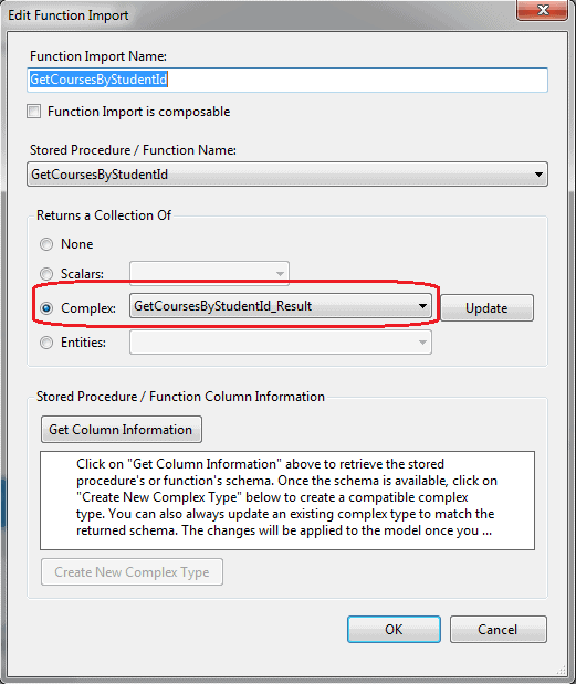 Entity Framework stored procedure