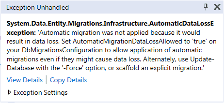 automated migration in code first