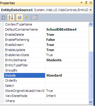 Databinding with ASP.Net using Entity Framework